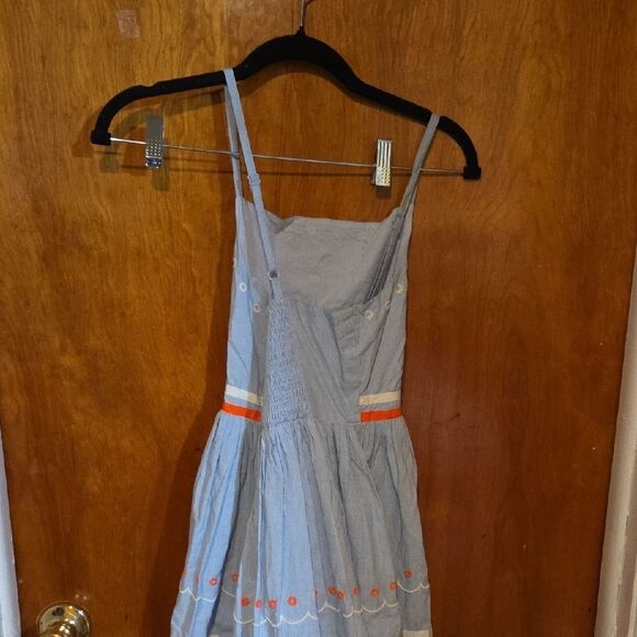 Mini Boden Blue Striped Sundress with Orange Accents - Picture 3 of 3